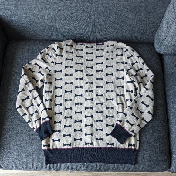 Corey Lynn Calter Neutral Bow Cashmere Cardigan Sweater - Picture 2 of 8